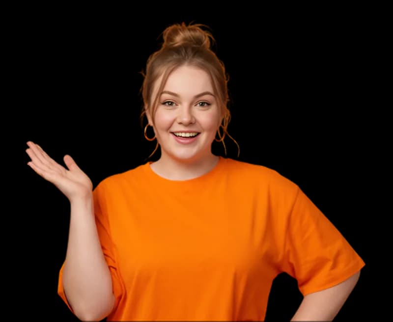 Smiling person enjoying a confident moment