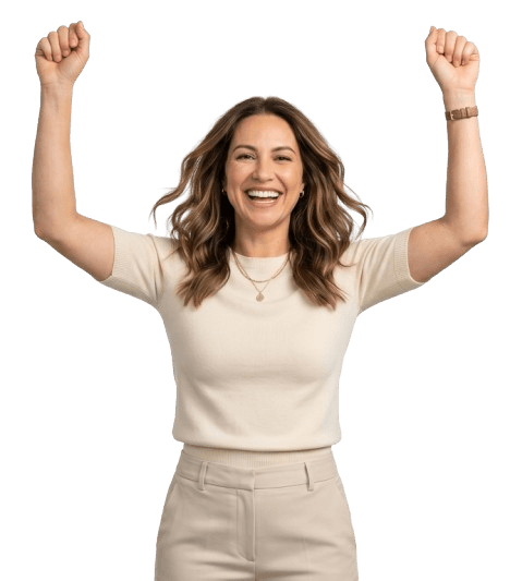 Person celebrating a health milestone