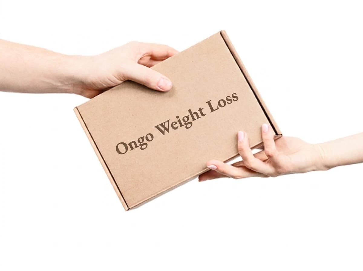 Hands receiving a delivery box
